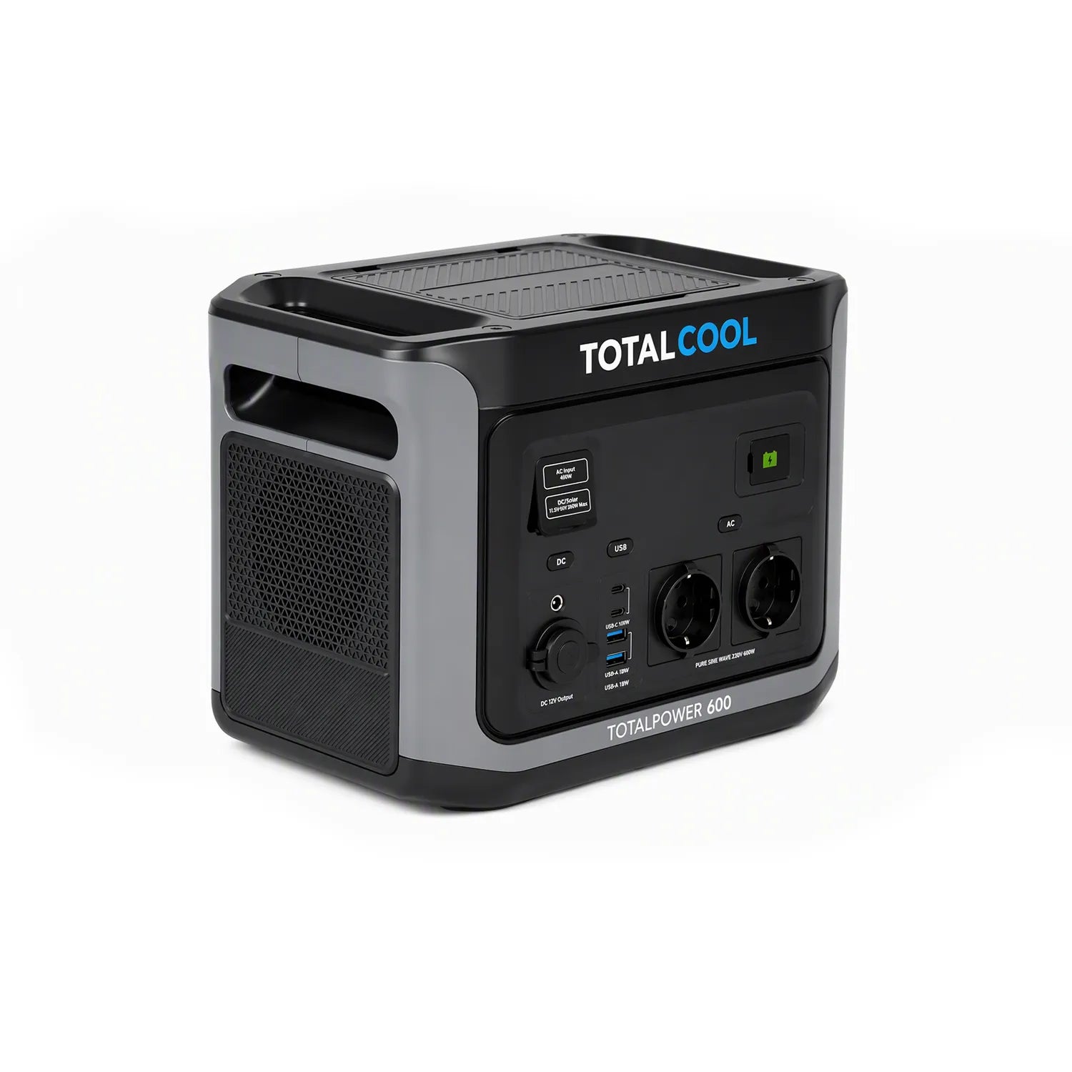 Totalpower 600 Tragbares Kraftwerk - LiFePO4 - 2 AC-Ausgänge - 4 USB-Ausgänge - LED-Anzeige - mobile Stromversorgung - schnelles Laden - wiederaufladbar mit Solarmodulen - Camping - Reisen - netzunabhängig - Outdoor