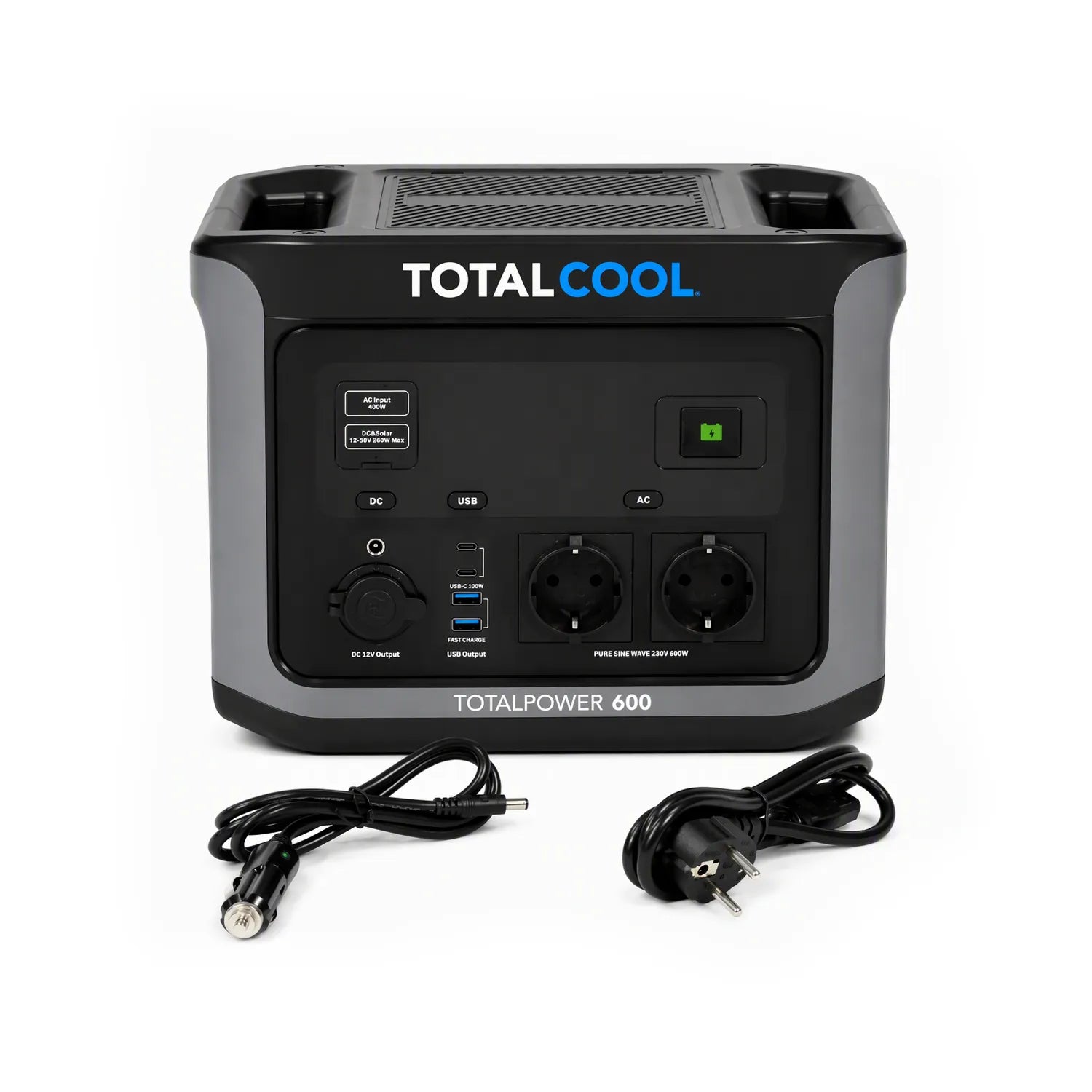 Totalpower 600 Tragbares Kraftwerk - LiFePO4 - 2 AC-Ausgänge - 4 USB-Ausgänge - LED-Anzeige - mobile Stromversorgung - schnelles Laden - wiederaufladbar mit Solarmodulen - Camping - Reisen - netzunabhängig - Outdoor