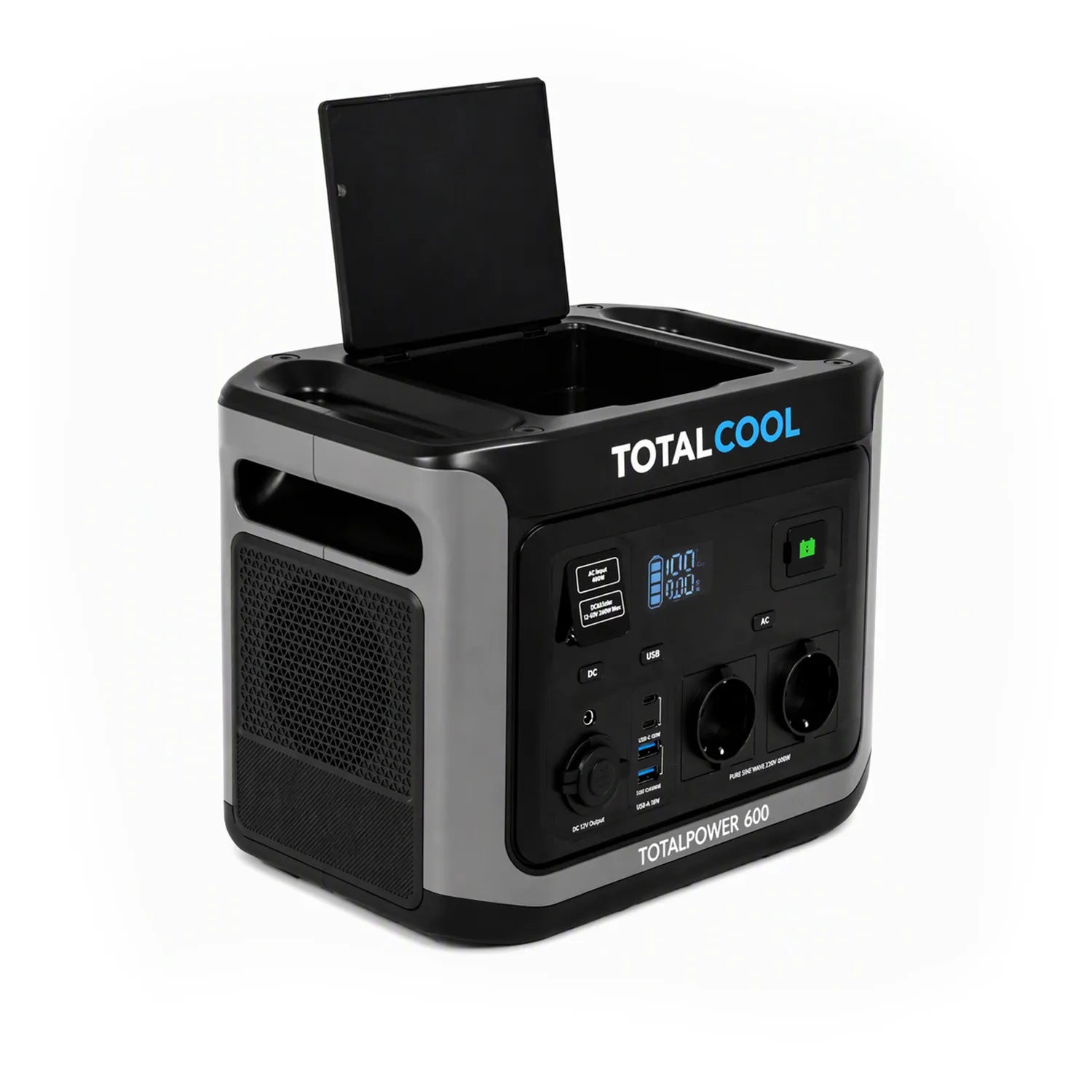 Totalpower 600 Tragbares Kraftwerk - LiFePO4 - 2 AC-Ausgänge - 4 USB-Ausgänge - LED-Anzeige - mobile Stromversorgung - schnelles Laden - wiederaufladbar mit Solarmodulen - Camping - Reisen - netzunabhängig - Outdoor